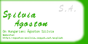 szilvia agoston business card