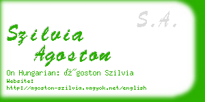 szilvia agoston business card